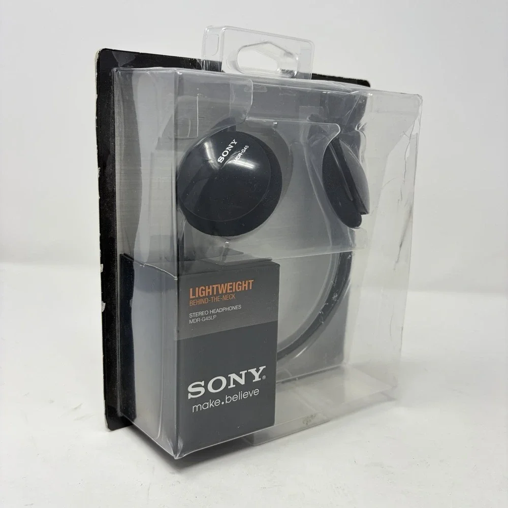Sony MDR-G45LP Lightweight Behind the Neck Headphones Corded Black Sealed 2009